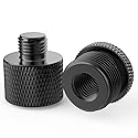 MxTong Mic Stand Adapter 5/8 to 3/8 and3/8 to 5/8 Mic Screw Adapter Thread for Microphone Stand Mount to Camera Tripod Adapter 2 Pack (mic screw
