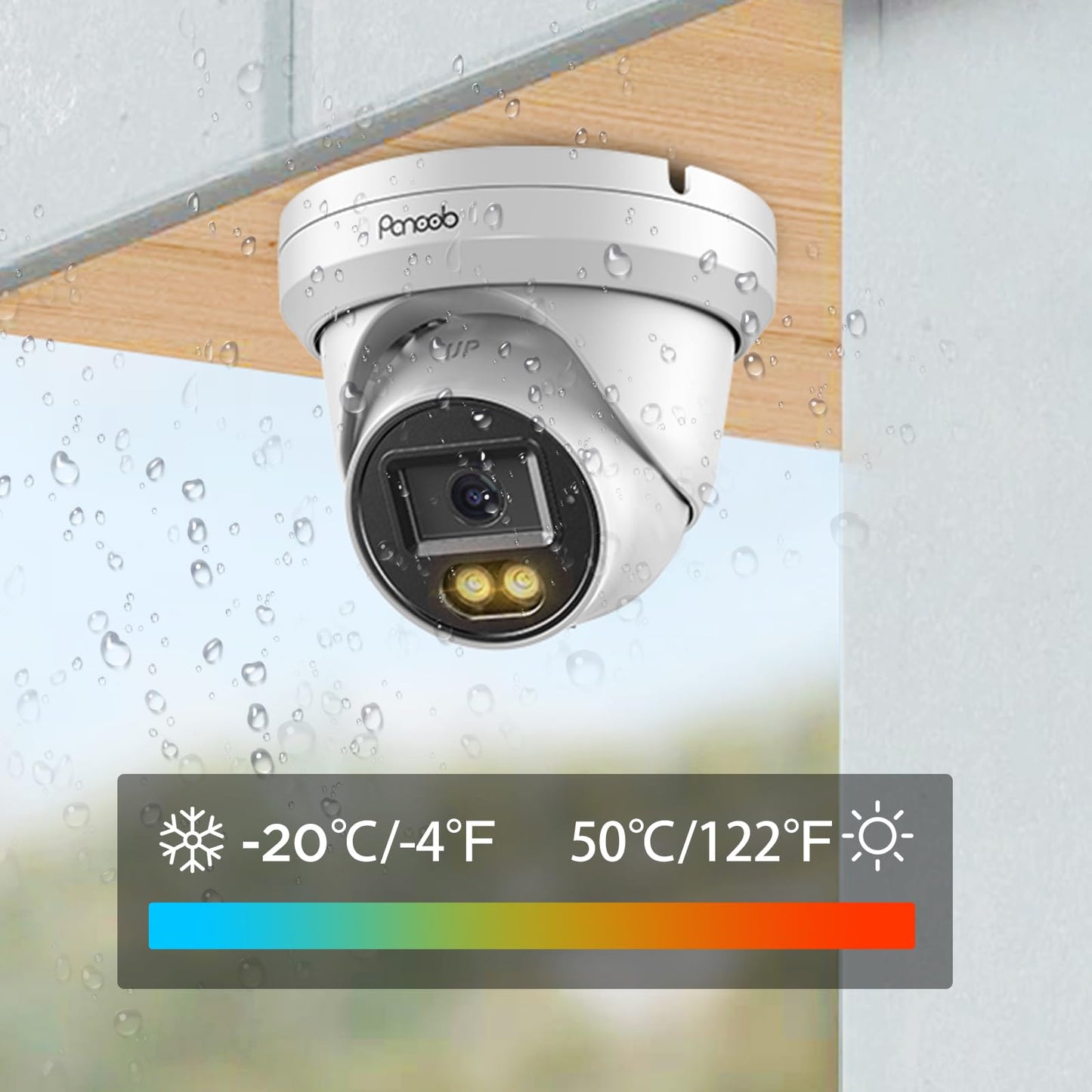 PANOOB 5MP PoE IP Dome Camera Outdoor, Wired Home Indoor Security Turret Camera, 2.8mm Lens 110° Wide Angle, Built-in Mic, AI Person Detection, Smart