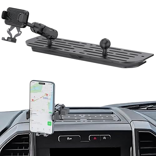 SwiftGaze Metal Phone Mount for 2021-2024 Ford F-150 and 2021-2023 Ford Raptor Shakeproof Dash Mount Holder Cool Ford Accessory