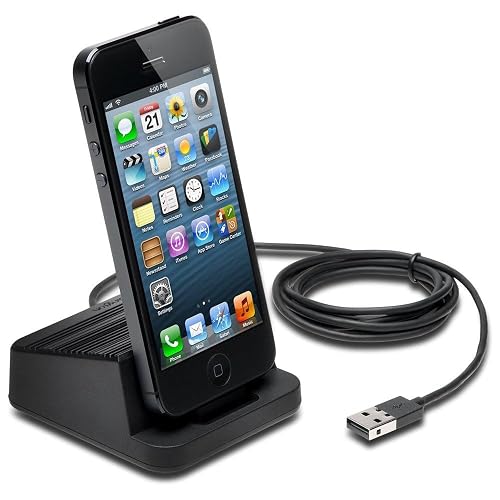 Kensington K39765AM AbsolutePower Charge and Sync Stand with Lightning Dock Connector for iPhone 5 - Retail Packaging - Black