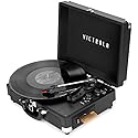 Victrola Journey+ Cassette - 3-Speed Bluetooth Suitcase Turntable with Built-In Speakers, Cassette Player & Vinyl Stream Technology, RCA Output & Aux