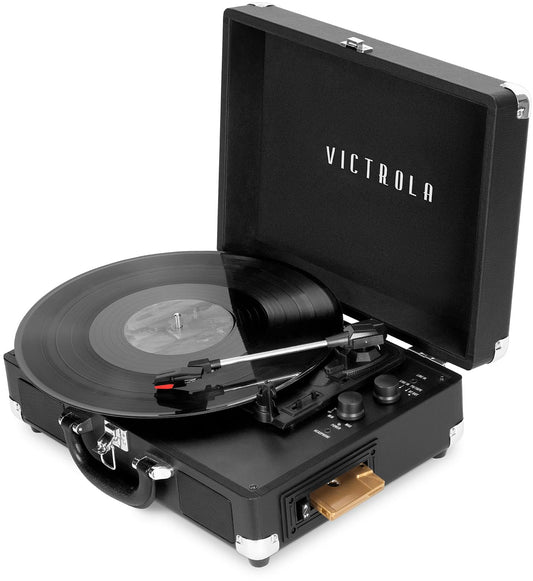 Victrola Journey+ Cassette - 3-Speed Bluetooth Suitcase Turntable with Built-In Speakers, Cassette Player & Vinyl Stream Technology, RCA Output & Aux