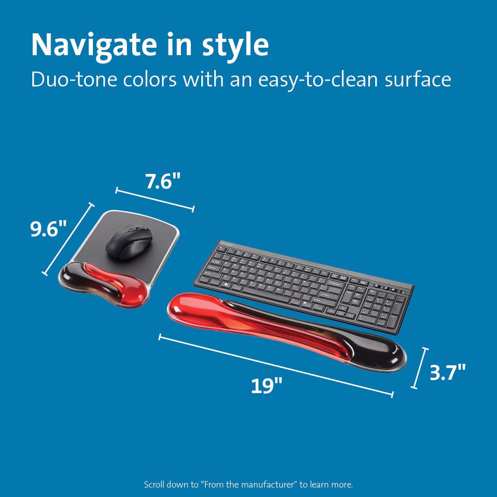 Kensington Duo Gel Mouse & Keyboard Wrist Rest Bundle Set, Ergonomic Keyboard and Mouse Pad With Wrist Support, Keyboard Wrist Rest, Computer Keyboard