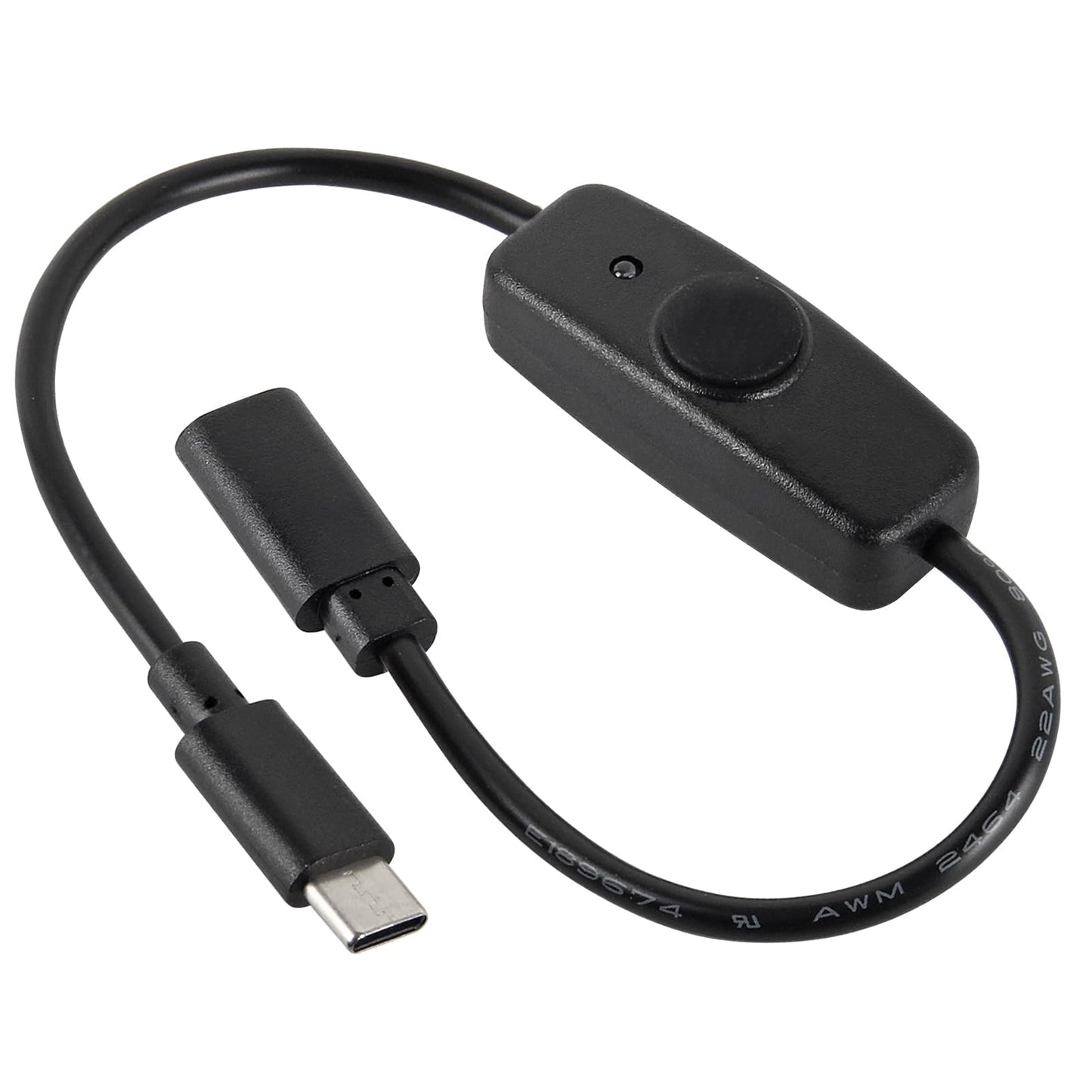 ACEIRMC 4pcs Upgraded 28cm(11 inch) USB C Male to Female On/Off Switch Cable Short USB Extension Cable with On Off Switch for Raspberry Pi 4