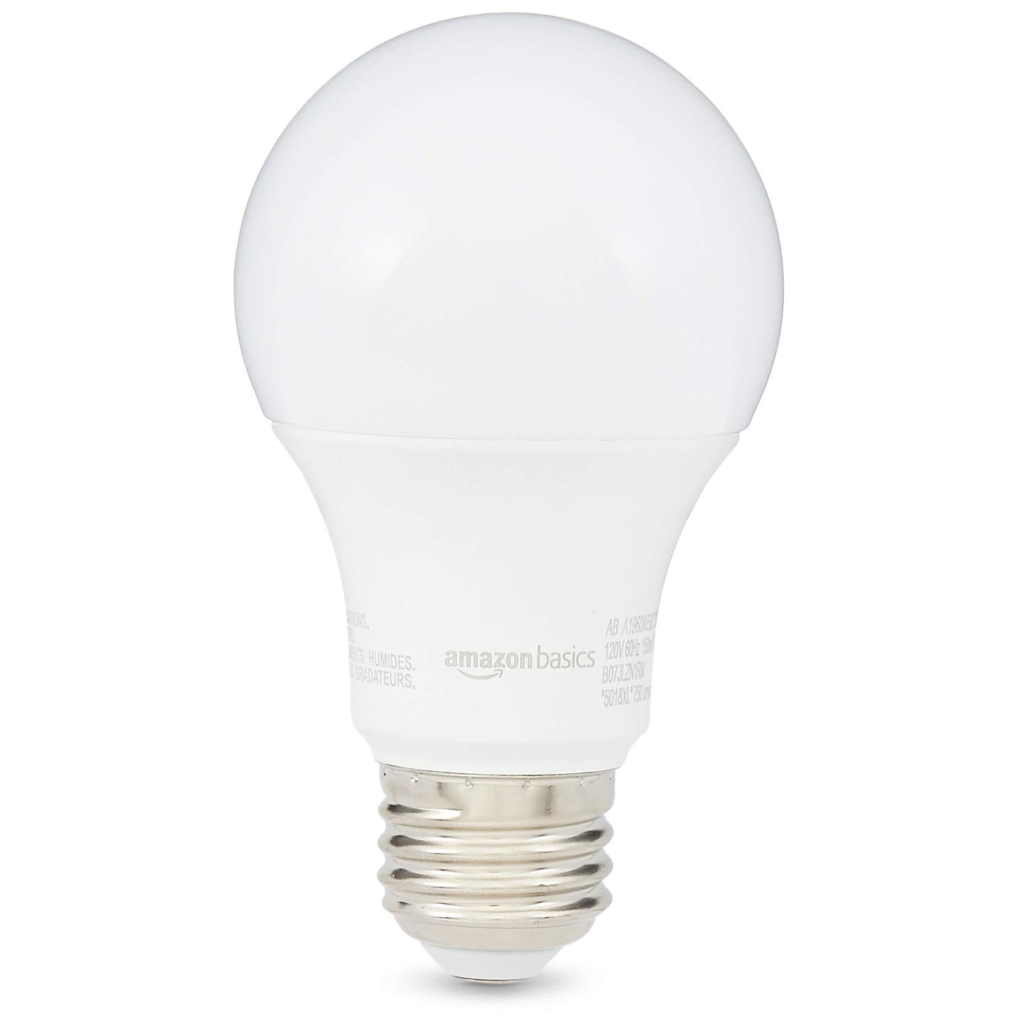 Amazon Basics A19 LED Light Bulbs, 60W Equivalent, 9W Energy Efficient, E26 Standard Base, Soft White 2700K, Non-Dimmable, 10,000 Hour Lifetime, Easy