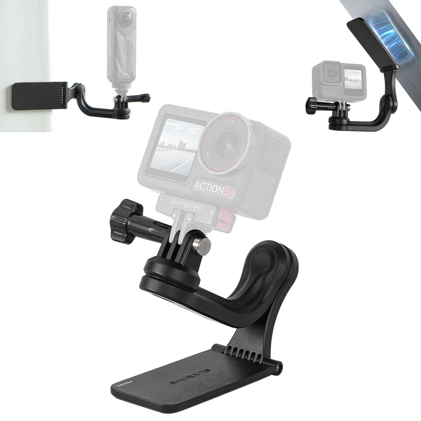 CAPART Action Camera Magnetic Mount for Go Pro Hero 13 12 11/ Insta360 X5 X4 X3 ACE PRO/DJI OSMO 360 Nano Action 5 Pro 4 3 Pocket 3 2, Rotatable