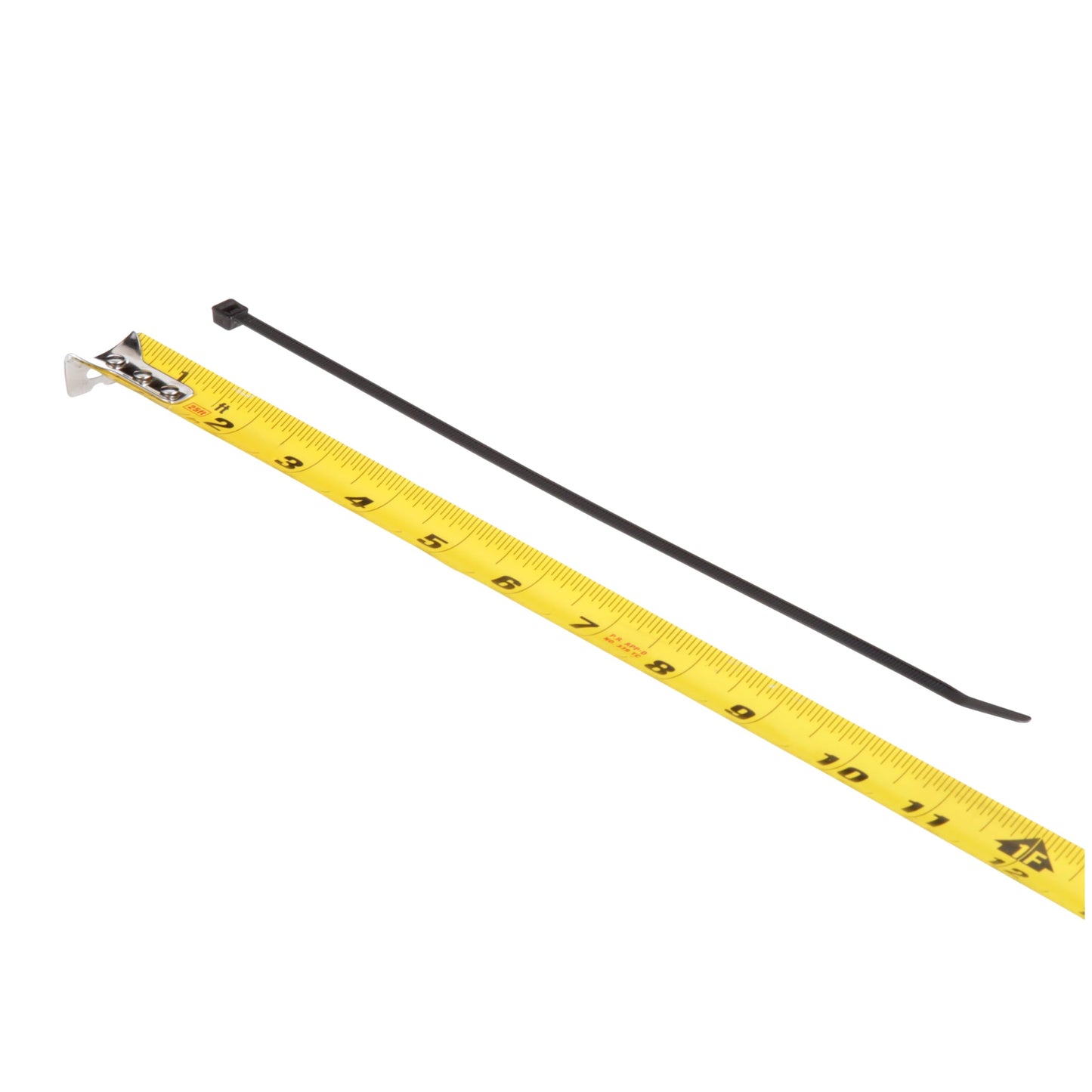 3M Cable Tie CT11BK50-C, Black, 50 lb, 11", Bag of 100 Nylon Cable Ties, Curved tip Allows for Faster Threading and Installation