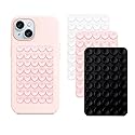 YVOO 3Pcs Silicone Suction Phone Mount with Adhesive Base - Universal Anti-Slip Holder for iPhone, Samsung, Google Pixel & More -Surface Grip for Car