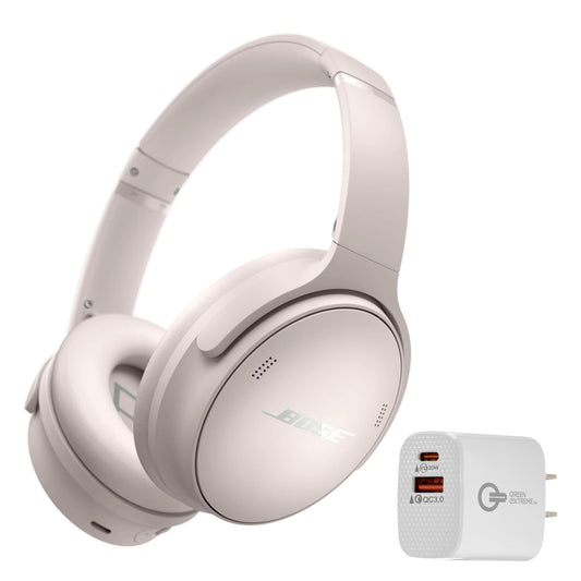 Bose QuietComfort Bluetooth Headphones, Wireless Headphones with Active Over Ear Noise Cancelling and Mic, + Green Extreme 20W 2-Port Wall Charger…
