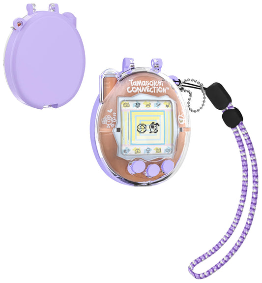 Geiomoo PC Cover for Tamagotchi Connection Case, Funny Flexible Scratch Resistant Protective with Lanyard (Purple)