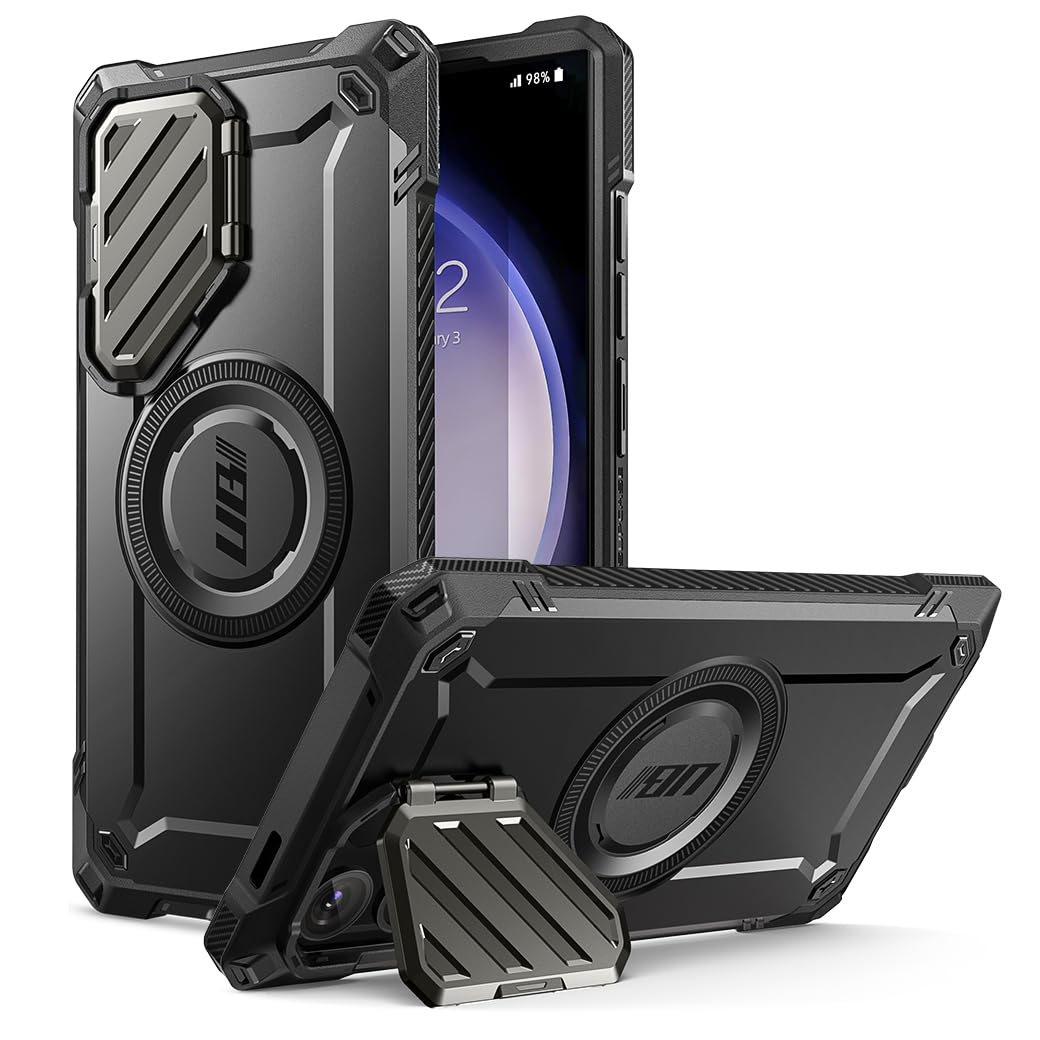 SUPCASE UB Mag XT Case for Samsung Galaxy S24 Ultra (2024 Release), Extreme Lens Protection Slim Rugged Case with Built-in Kickstand (Tigray)
