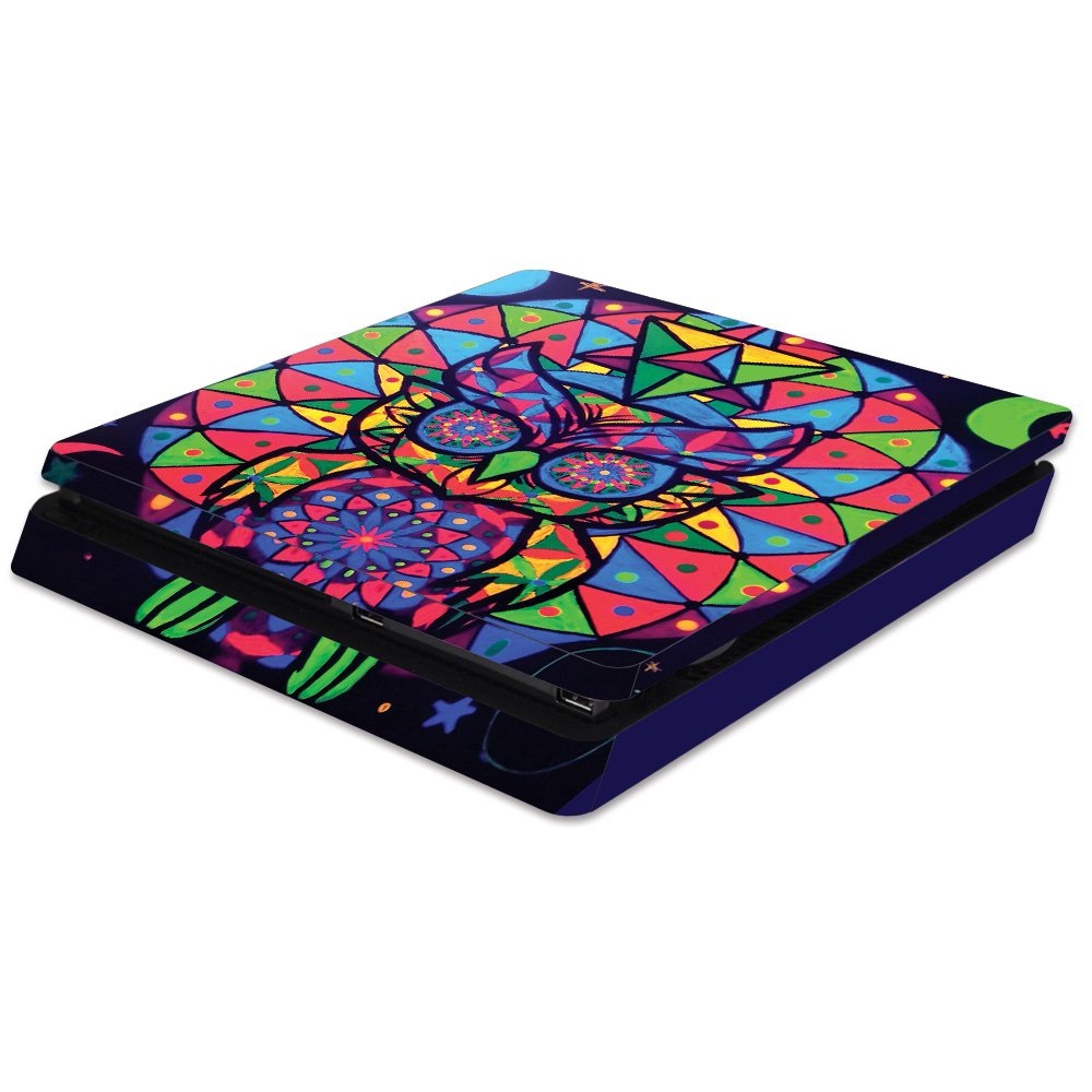 MightySkins Skin Compatible with Sony PS4 Slim Console - Goodnight Owl | Protective, Durable, and Unique Vinyl Decal wrap Cover | Easy to Apply