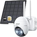 ieGeek 4G LTE Cellular Solar Security Camera Wireless Outdoor,No WiFi Battery Powered Cam with Solar Panel&Memory Card&SIM Card, Siren Alarm
