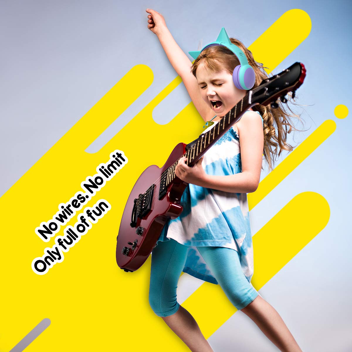 gorsun Kids Bluetooth Headphones, Portable Wireless Headset for Kids, Bluetooth 5.3, Over-Ear Toddler Headphones with Microphone, 85dB Volume Limited