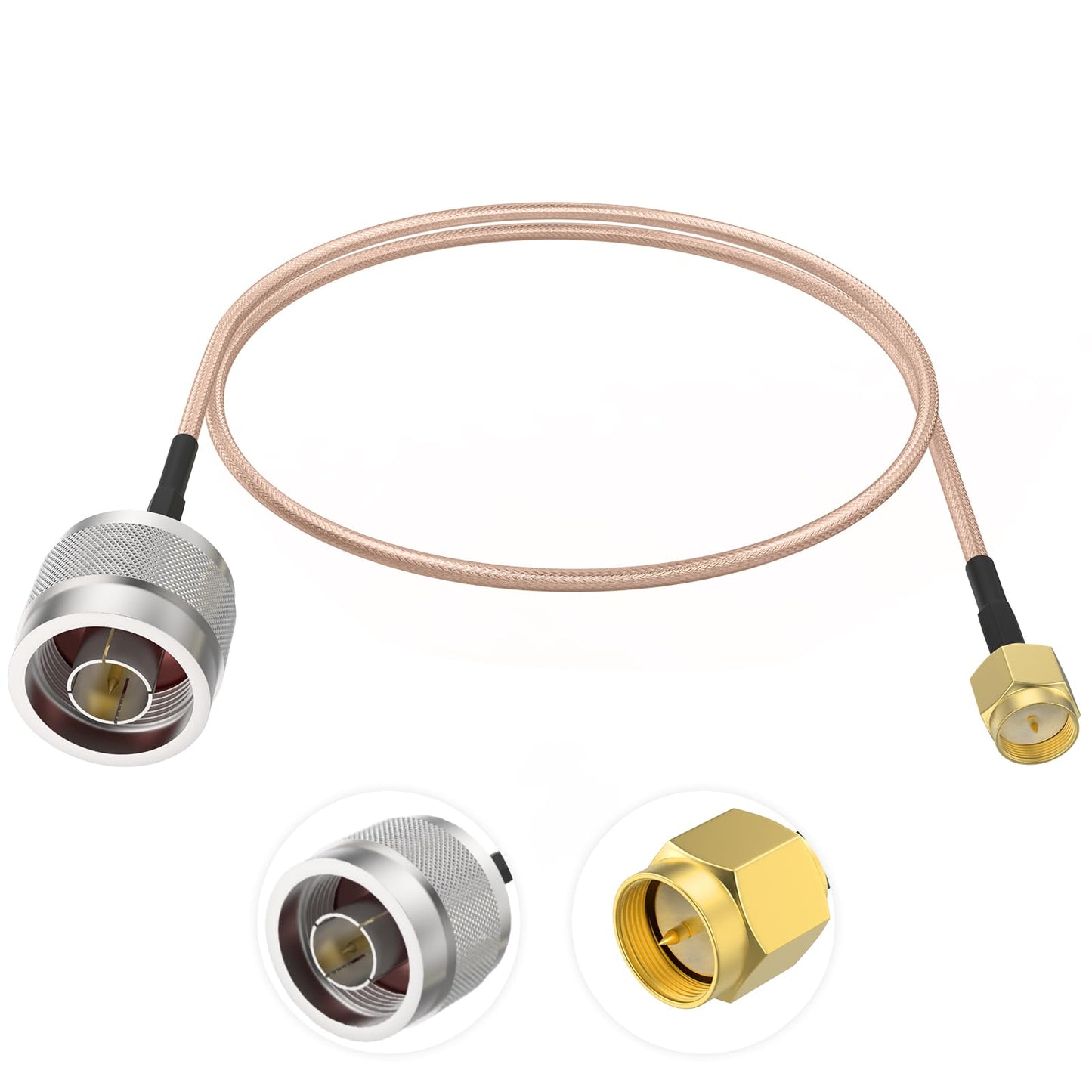 SDTC Tech N Type Male to SMA Male Coaxial Adapter Cable Coax Antenna Extender Wi-Fi Connector RG316 Jumper (20 inch/ 50cm)