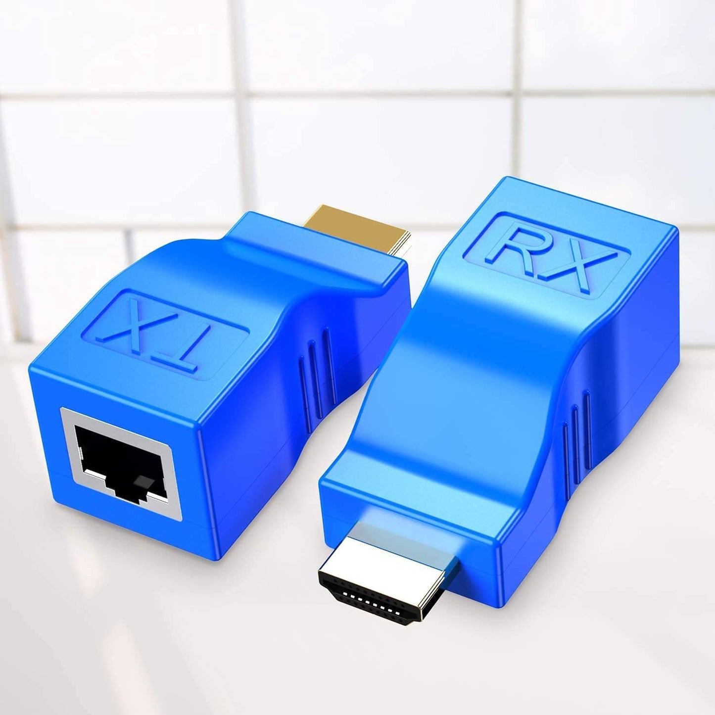 Eanetf HDMI to RJ45 Extender, HDMI to RJ45 Ethernet Network Converter Over by Cat5-e/6 Cable Splitter 1080p up to 30m/98ft Repeater for HDTV HDPC PS4