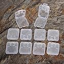 AKOAK 10pc Collection Clear Plastic Memory Card Case Holder for SD SDHC and Micro SD Memory Card