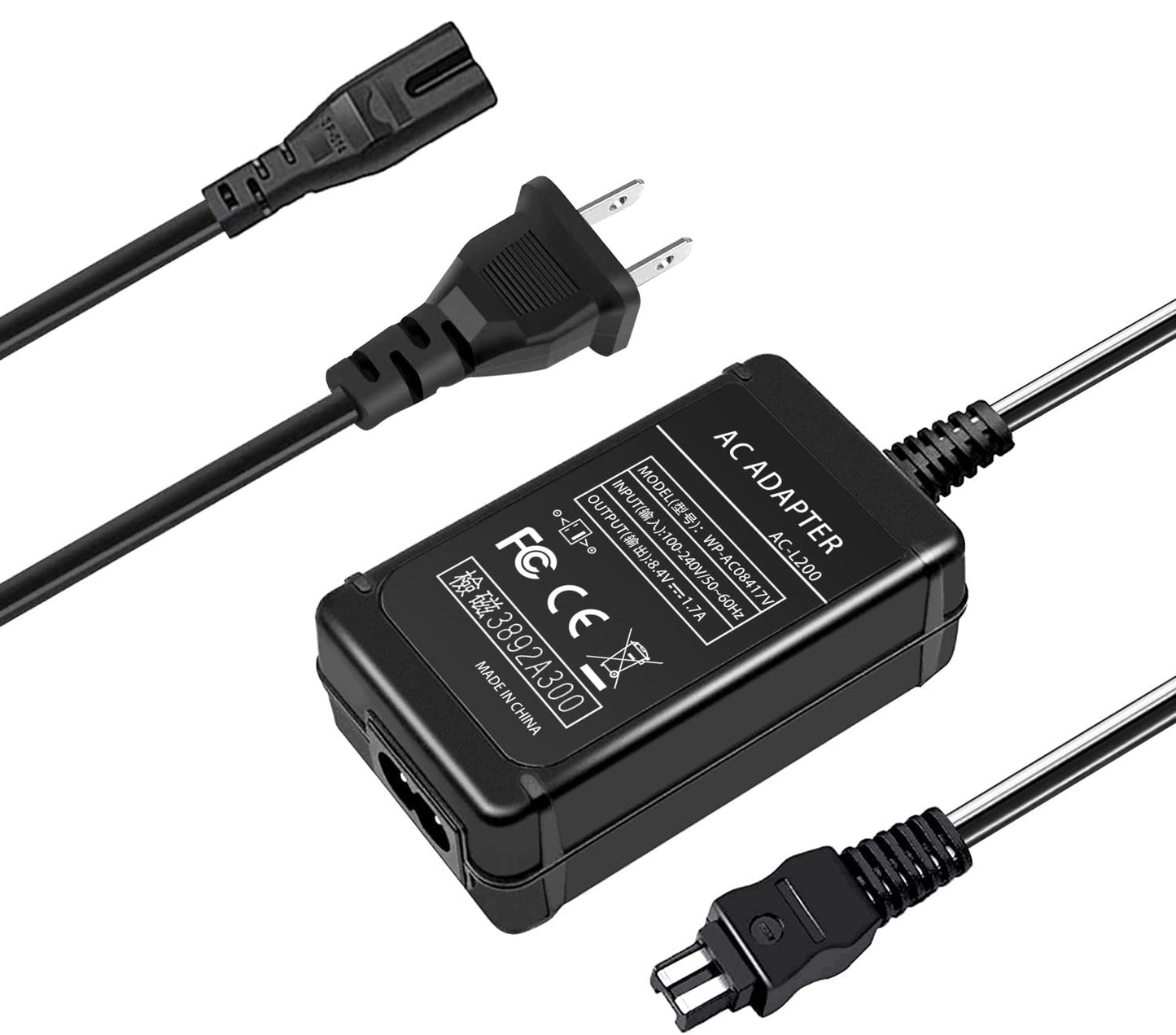 TKDY AC-L200 Charger for Sony Handycam Camcorder, Compatible with DCR-DVD DCR-HC DCR-SR DCR-SX, HDR-CX HDR-HC HDR-PJ HDR-SR HDR-XR HDR-UX HDR-TD