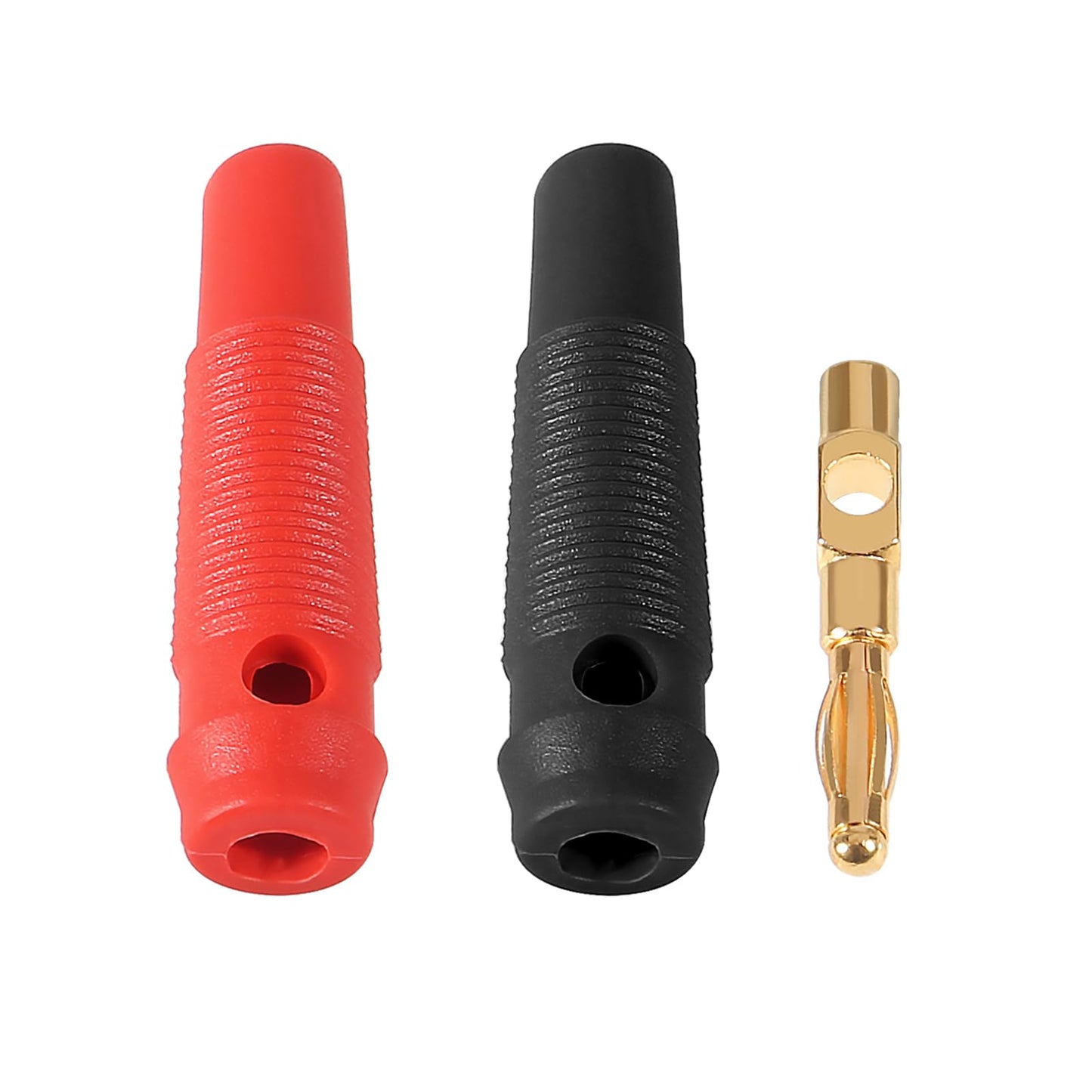 JUZITAO 24Pcs 4mm Banana Plug 32A High Current Speaker Banana Plugs Stackable Screw Type Banana Connector Adapter(12 Red+12 Black)