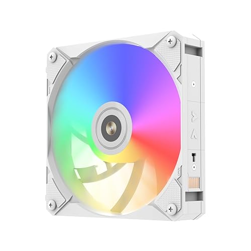 ALSEYE Infinity i12 PC Case Fan, Snap-in Connection Structure ARGB & PWM 120mm PC Case Cooling Fan - White