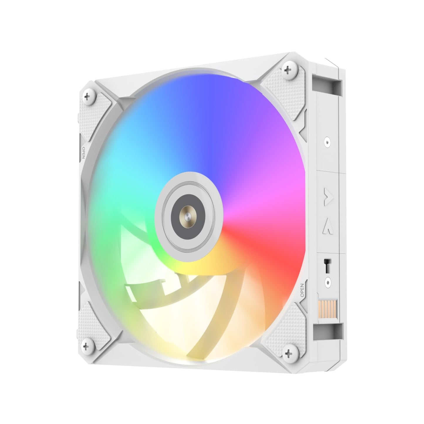 ALSEYE Infinity i12 PC Case Fan, Snap-in Connection Structure ARGB & PWM 120mm PC Case Cooling Fan - White