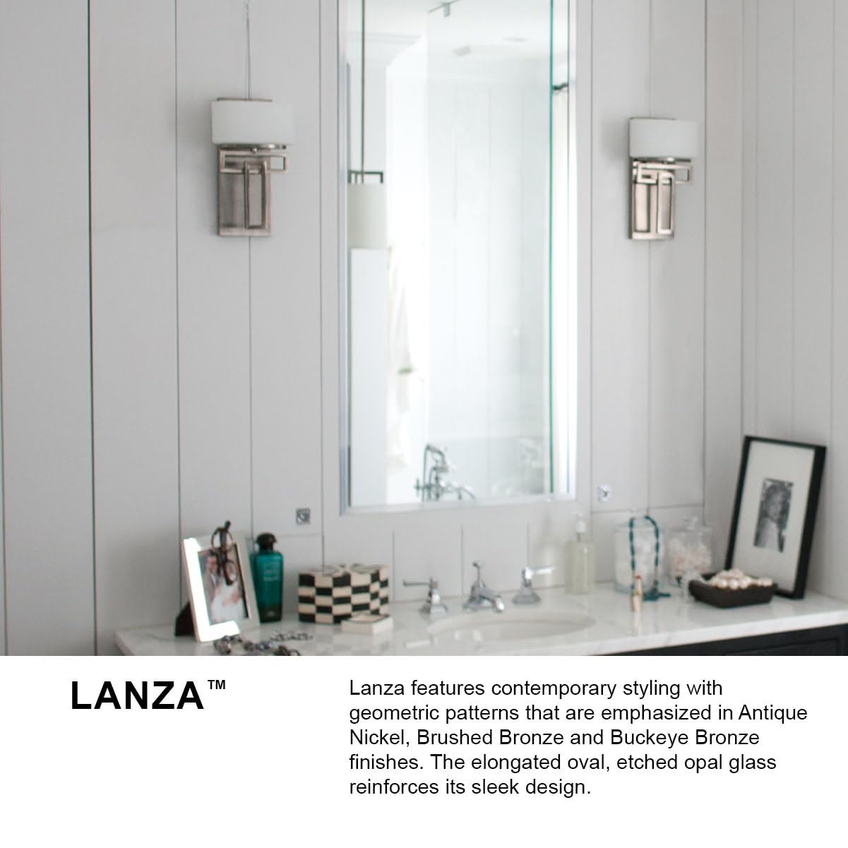 Hinkley Lanza Contemporary Modern One Light 60W G9 Bathroom Vanity Fixture, Antique Nickel
