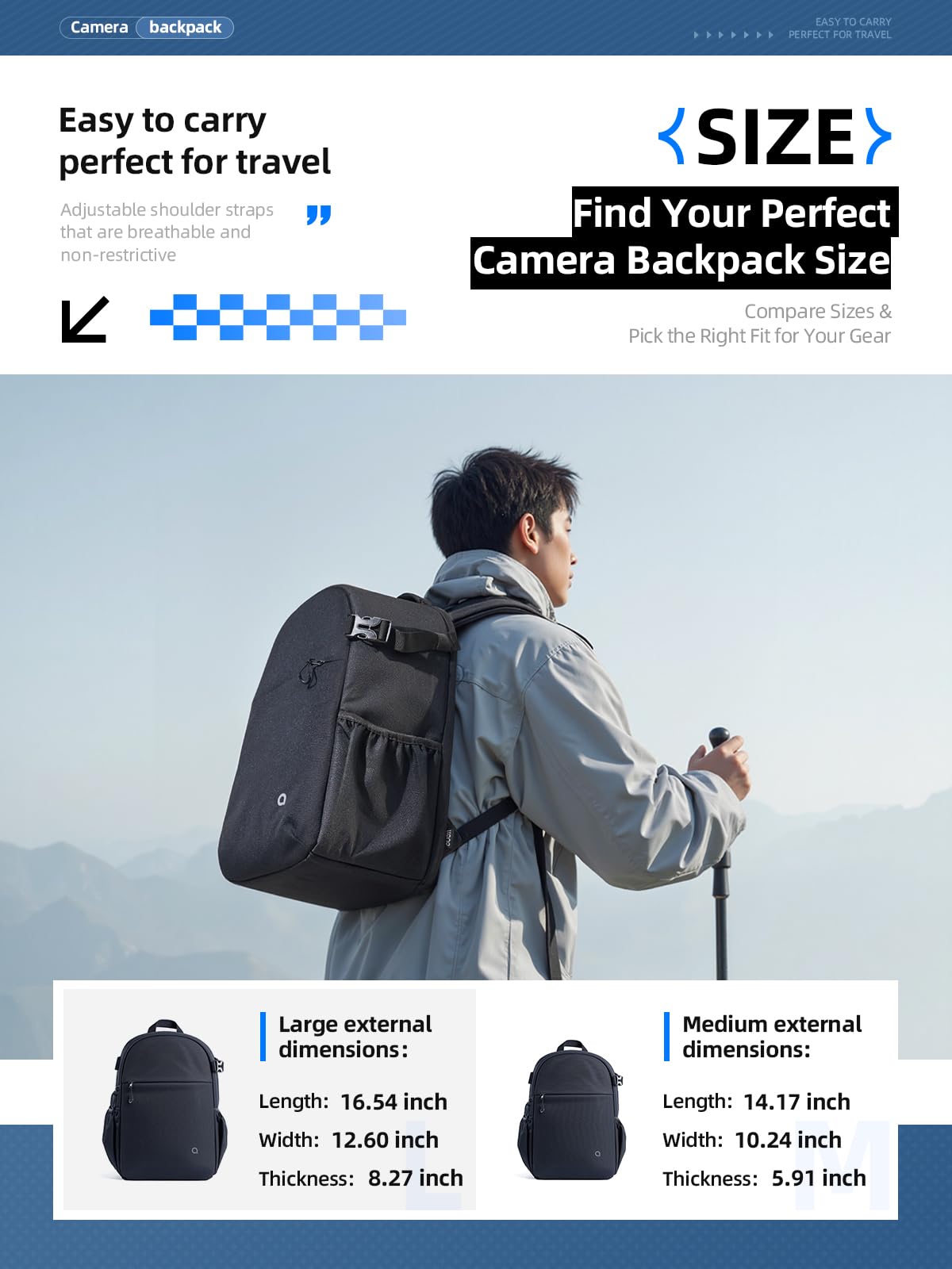 llano 20L Camera Backpack for DSLR/SLR/Mirrorless - Water-Resistant Photography Bag with Laptop Slot & Tripod Holder, Compact Case
