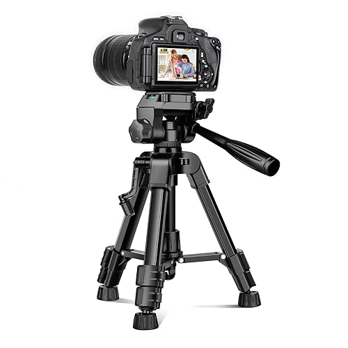 JOILCAN Mini Tripod for Camera, 25" Tabletop Camera Tripod, Portable Travel Tripod with Phone/Tablet Holder, Lightweight Aluminum Tripods for DSLR