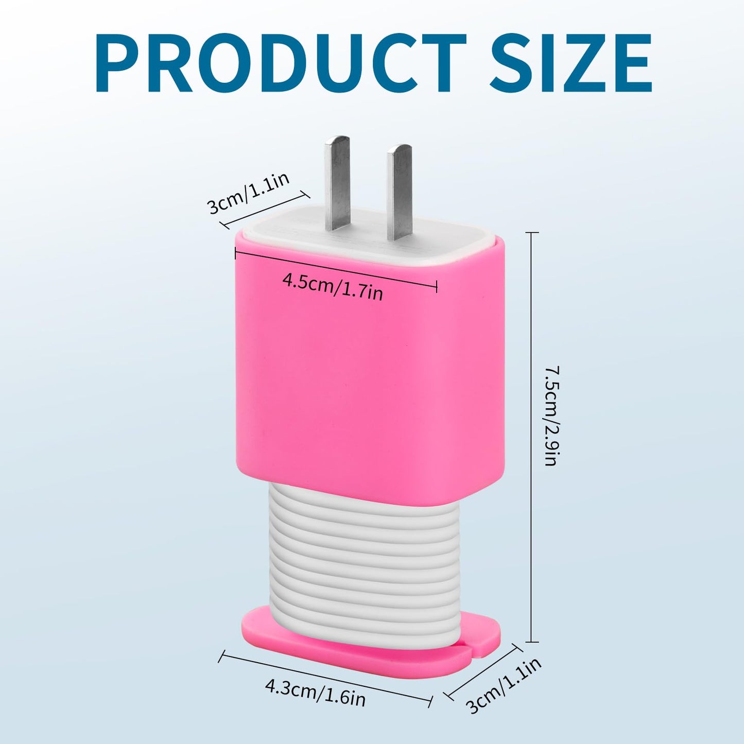4 Packs USB Data of Silicone Charger Protector, Compatible with 18W and 20W Silicone Power Adapter, Power Adapter Case-1.66 x 1.12 inches, Cord Wrap
