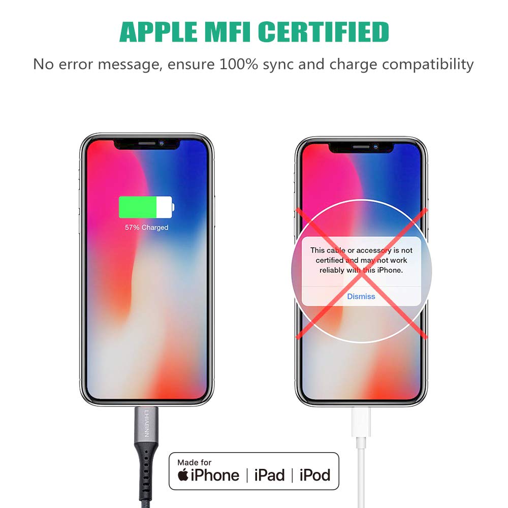 LHIABNN 3.3 ft USB C to Lightning Cable [Apple MFI Certified] Super PD Fast Charging Lightning Cable Compatible with iPhone 11/11 Pro/MAX/XS/XS…