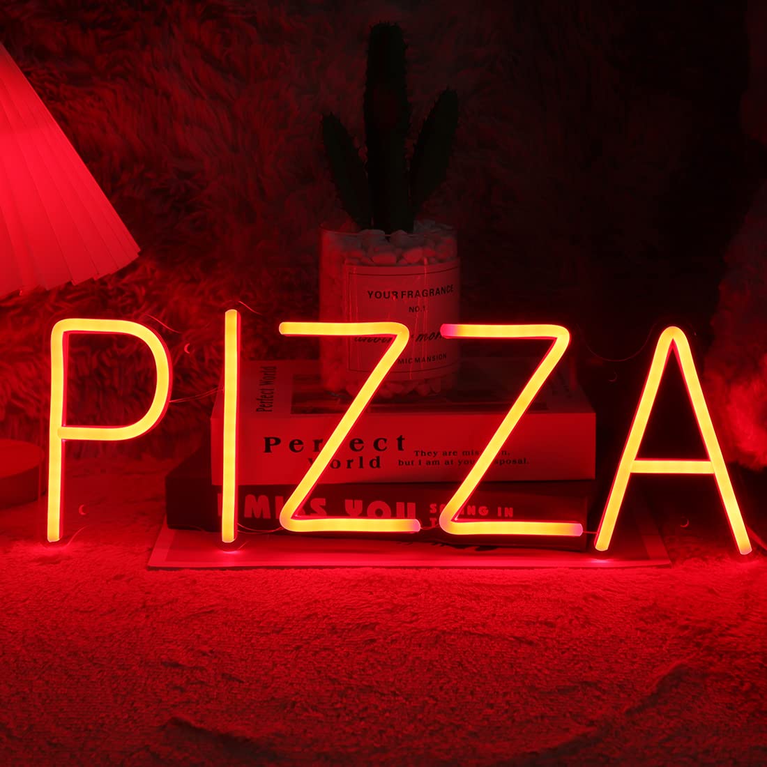 Planzo PIZZA Neon Sign Light for Restaurant Coffee Shop Bar Pub Business Store Advertising Window Display LED Pizza Sign Kitchen Bedroom Kid Room Home