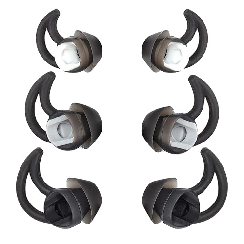 WKYMY Silicone Replacement Earbud Tips Earbud Covers Compatible with Bose QC20 QC20i SoundSport SIE2i IE2 IE3 Headphone Ear Tips Rubber Tips 3 Pairs S