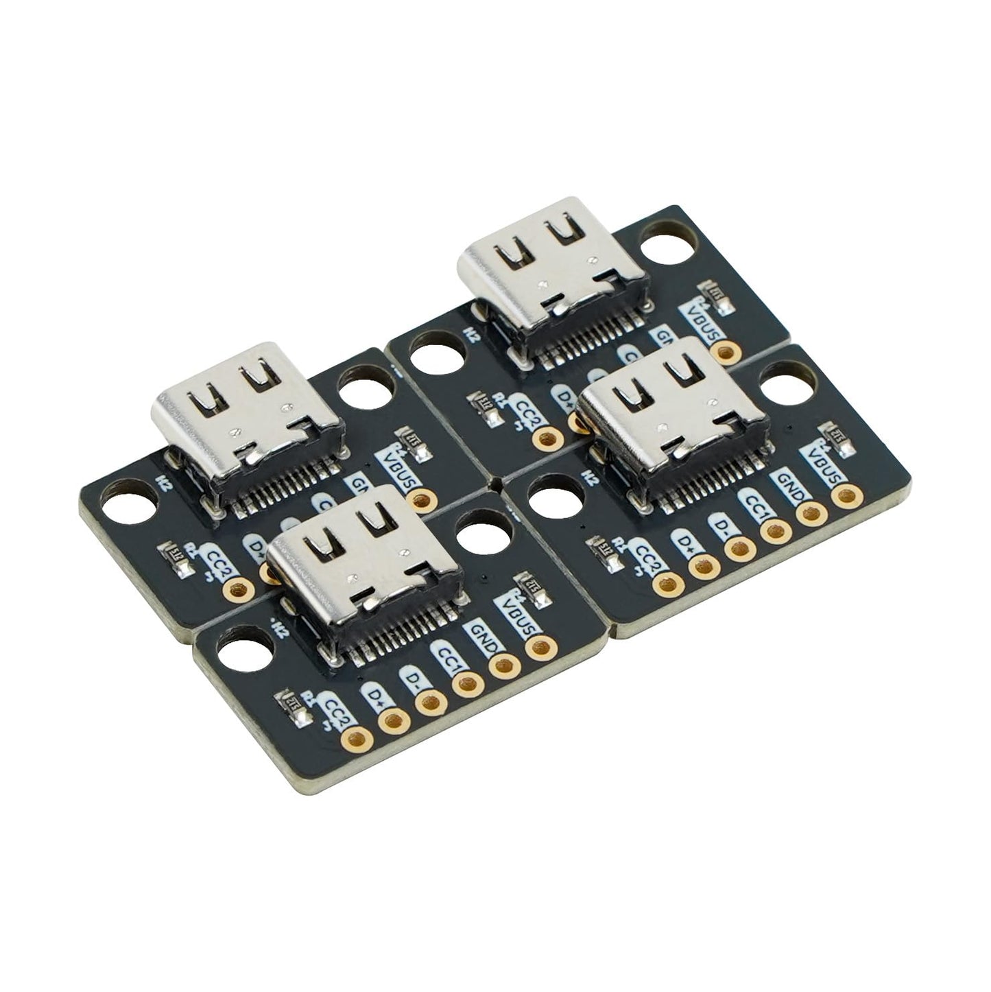 Treedix 4pcs USB Type-C Breakout Board Serial Basic Breakout Female Connector Immersion Gold PCB Converter Board