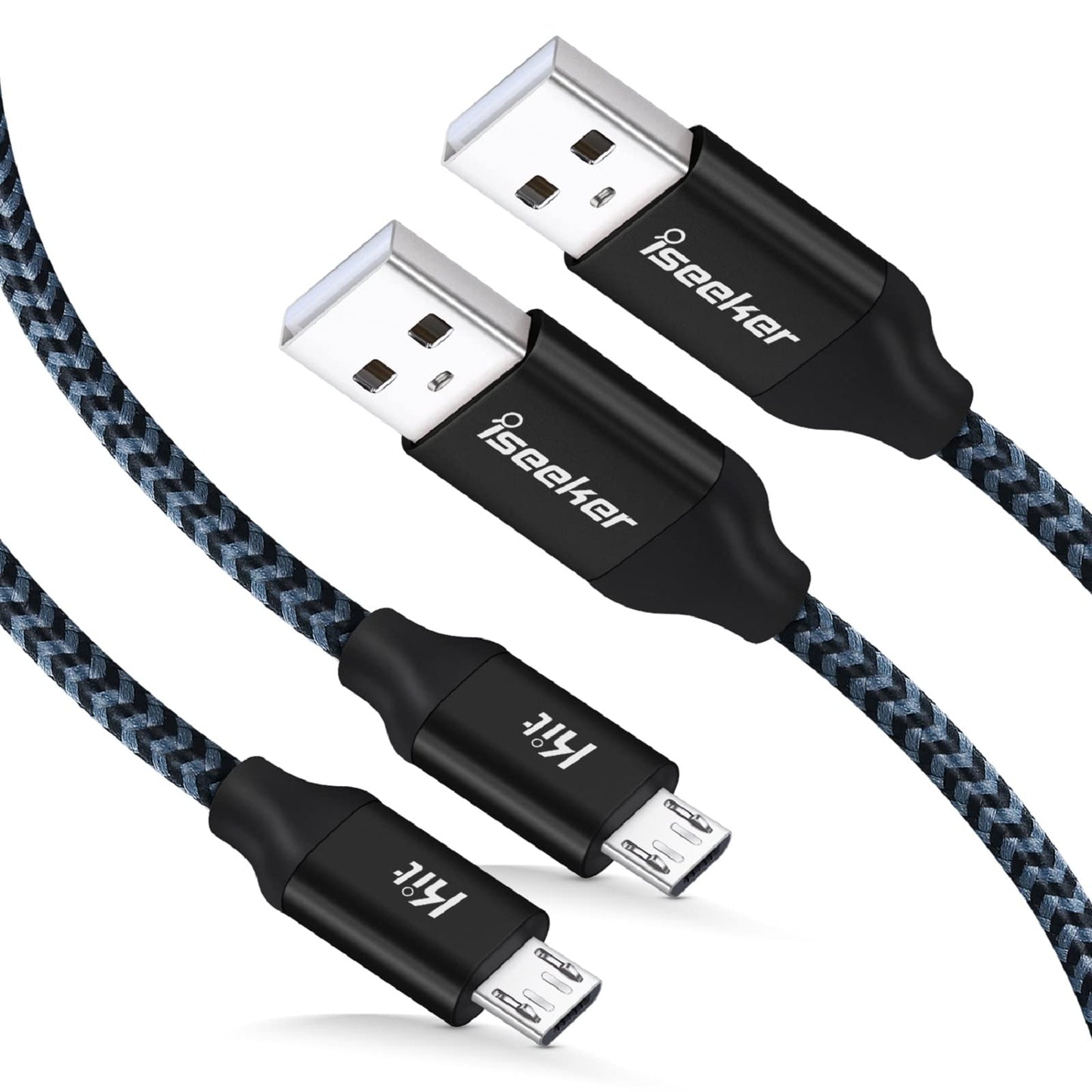 iSeekerKit PS4 Controller Wire, 2-Pack 15Ft PS4 Micro USB Cable Xbox Controller Charging Cable for PlayStation 4 Dualshock 4 PS4 Slim/Pro, Xbox One