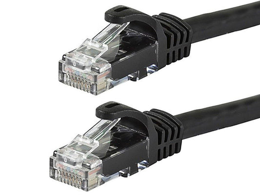 Monoprice Cat6 Ethernet Patch Cable - Snagless RJ45, 24AWG Stranded Pure Bare Copper Wire, 550Mhz, UTP, 50 Feet, Black - Flexboot Series
