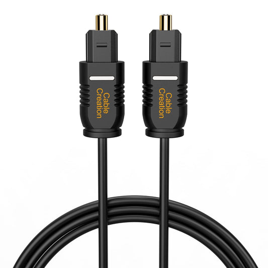 CableCreation Optical Digital Audio Cable 15FT, Thin Fiber Optic Toslink Gold Plated Optical S/PDIF Cord for Home Theater, Sound Bar, TV, PS4, Xbox