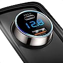 [Pure Copper] USB C Car Charger, SUPERONE 45W Dual USB Car Charger Adapter with 27W/20W PD Port, Fast QC3.0 LED Voltmeter for iPhone 17 16 15 14