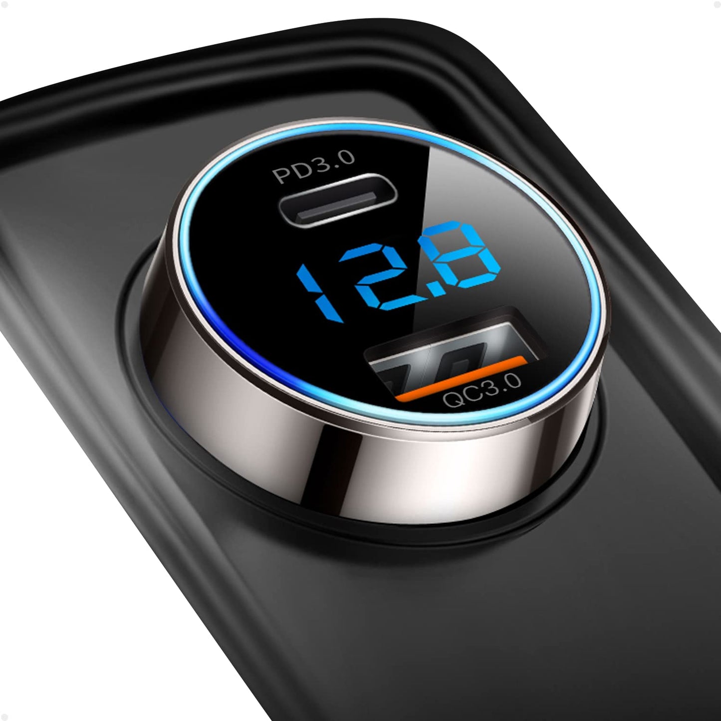 [Pure Copper] USB C Car Charger, SUPERONE 45W Dual USB Car Charger Adapter with 27W/20W PD Port, Fast QC3.0 LED Voltmeter for iPhone 17 16 15 14