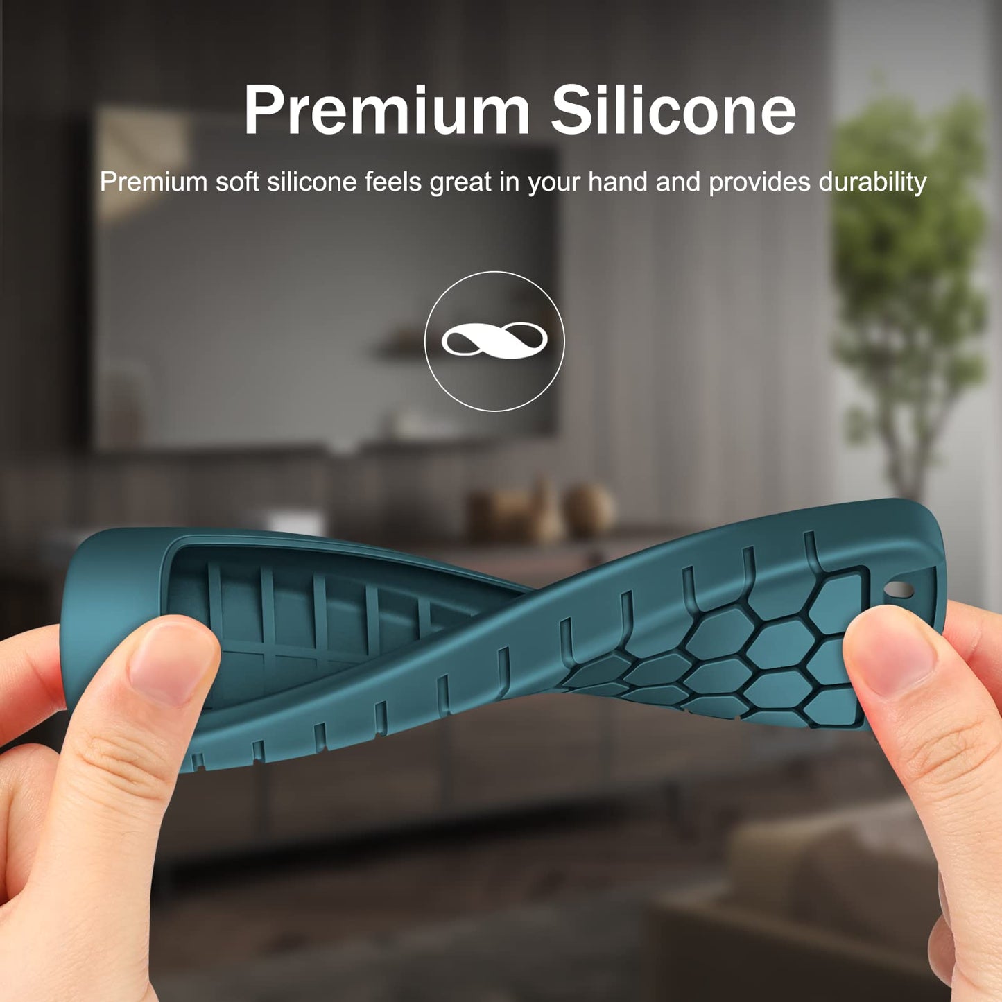 CaseBot Case for Alexa Voice Remote Pro (2022 Release) - Honey Comb Lightweight Anti-Slip Shockproof Silicone Protective Remote Controller Cover, Dark