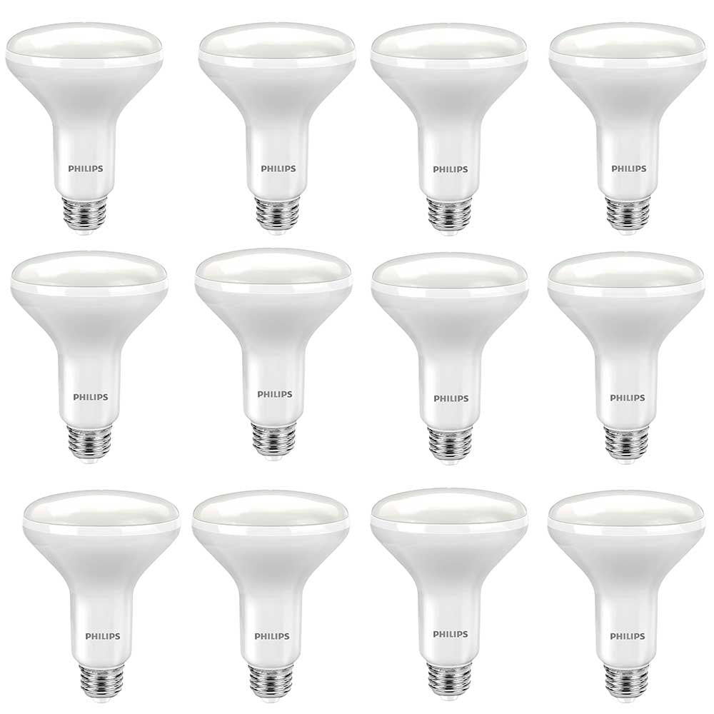 Philips LED BR30 Dimmable 650-Lumen, 5000-Kelvin, 9-Watt (65-Watt Equivalent) Flood Light Bulb with E26 Medium Base, Daylight, 12-Pack