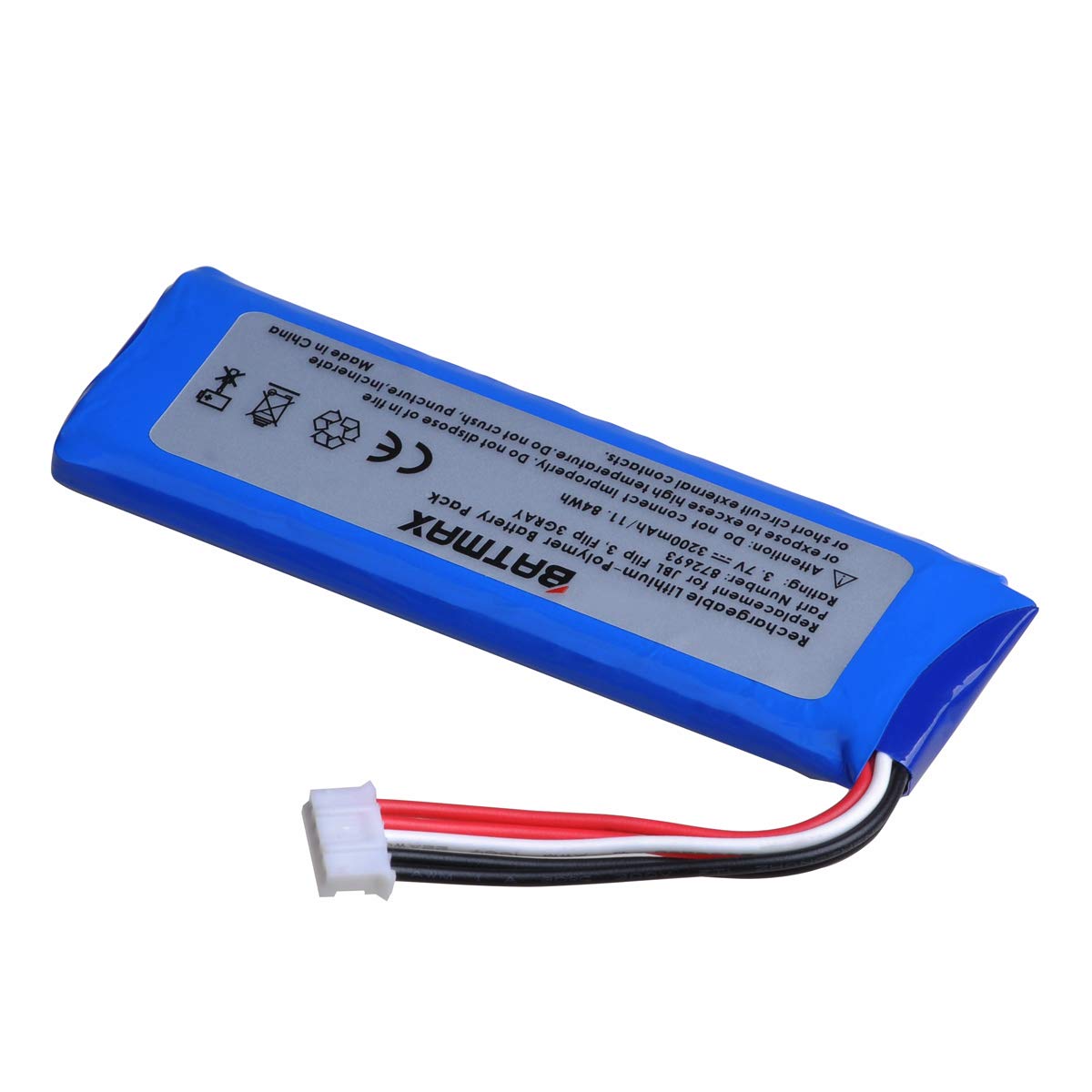 Batmax High Capacity 3200mAh Battery + Tools for JBL Flip 3 JBLFLIP3GRAY Portable Bluetooth Speaker fits JBL GSP872693,P763098 03