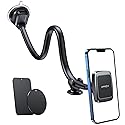 APPS2Car Magnetic Phone Holder Mount with 13-inch Flexible Long Arm & 6 Strong Magnets, Anti-Shake Holder for Truck Windshield Dashboard, Suction Car