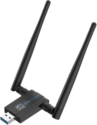 Blueshadow AC1300 USB WiFi Adapter - 2.4G/5G Dual Band Wireless Network Adapter for PC Desktop, MU-MIMO WiFi Dongle, USB 3.0, Supports