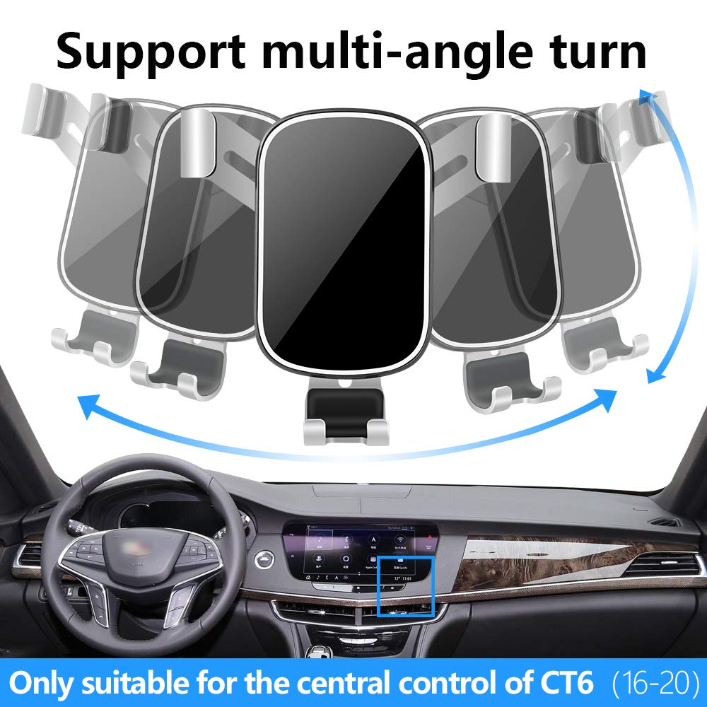 LUNQIN Car Phone Holder for Cadillac CT6 2016 2017 2018 2019 2020 and CT6-V 2019 2020 Auto Interior Accessories Best Cell Phones Mount Cellphone