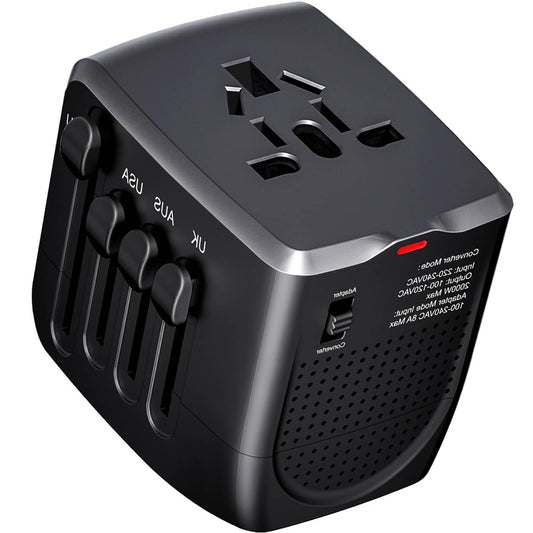 International Travel Adapter Voltage Converter to Step Down 230V to 120V for Hair straighteners, laptops, Cell Phones, Power converters from USA…