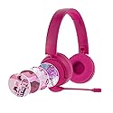 Made for Amazon Bluetooth Kids Headphones with Boom Microphone Age (7-12) | Pink