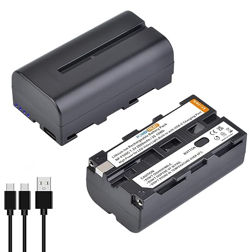 PowerTrust 2Pcs 2800mAh NP-F550 USB-C Charging Battery for NP F550 F570 F750 F770 F950 F960 F970 Batteries with Type-C Charging Port, Compatible