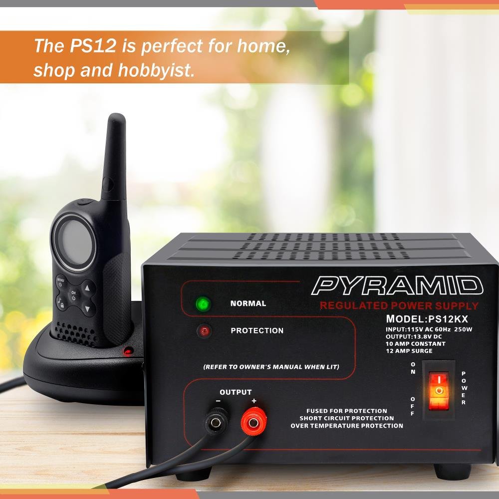 Pyramid Bench Power Supply | AC-to-DC Power Converter | 10 Amp Power Supply (PS12KX)