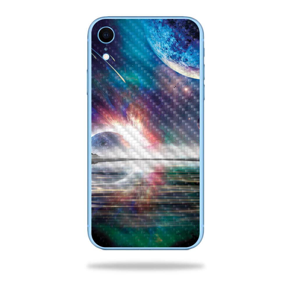 MightySkins Carbon Fiber Skin for Apple iPhone XR - Space Horizon | Protective, Durable Textured Carbon Fiber Finish | Easy to Apply, Remove…