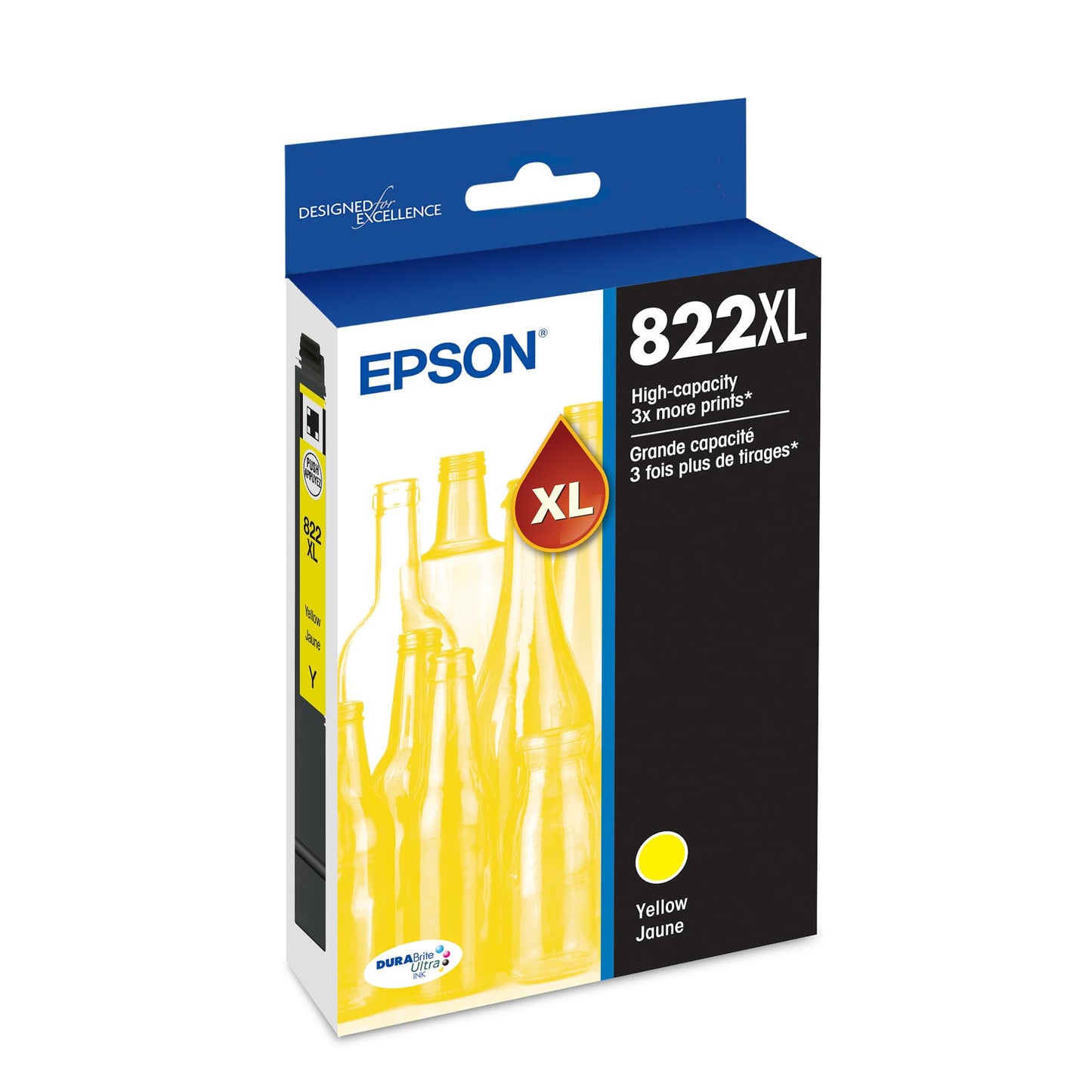 EPSON 822 DURABrite Ultra Ink High Capacity Yellow Cartridge (T822XL420-S) Works with WorkForce Pro WF-3820,3823, 4820, 4830, 4833, 4834
